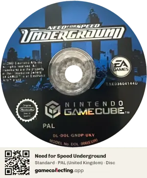 Need for Speed Underground Nintendo GameCube, PAL disc