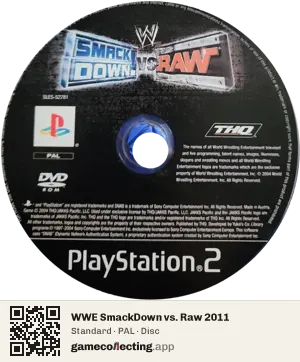WWE SmackDown vs. Raw 2011 PlayStation 2, PAL disc