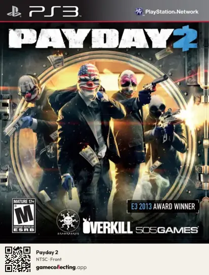 Payday 2 PlayStation 3, NTSC box front