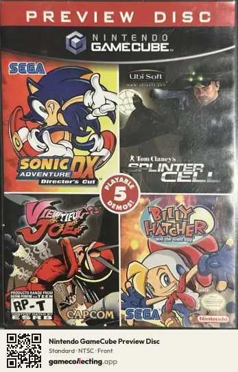 Nintendo GameCube Preview Disc Nintendo GameCube, NTSC box front