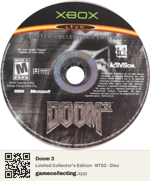 Doom 3 Xbox, NTSC disc