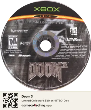 Doom 3 Xbox, NTSC disc