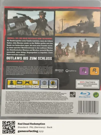 Red Dead Redemption PlayStation 3, Germany box back