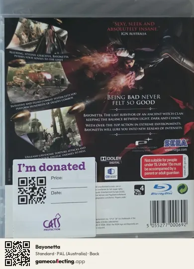 Bayonetta PlayStation 3, Australia box back