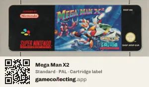 Mega Man X2 Super Nintendo Entertainment System, PAL cartridge label