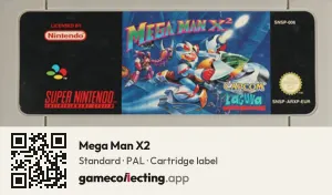 Mega Man X2 Super Nintendo Entertainment System, PAL cartridge label