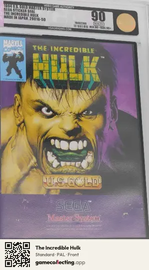The Incredible Hulk Sega Master System, PAL box front