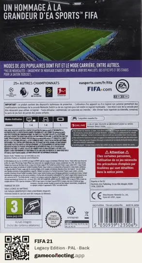 FIFA 21 Nintendo Switch, PAL box back