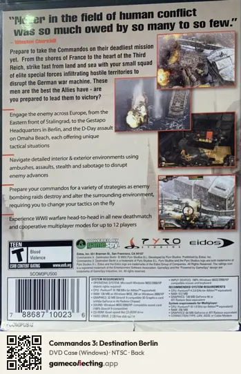 Commandos 3: Destination Berlin Computer, NTSC box back