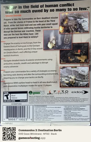 Commandos 3: Destination Berlin Computer, NTSC box back