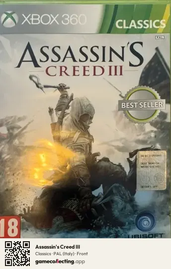 Assassin's Creed III Xbox 360, Italy box front