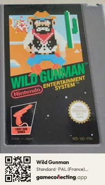 Wild Gunman Nintendo Entertainment System, PAL cartridge label