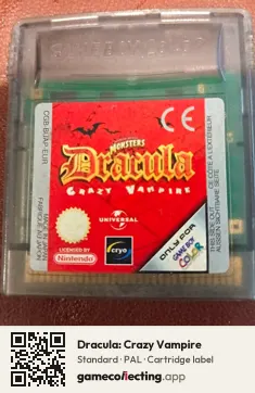 Dracula: Crazy Vampire Game Boy Color, PAL cartridge label