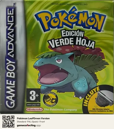 Pokémon LeafGreen Version Game Boy Advance, Spain box front