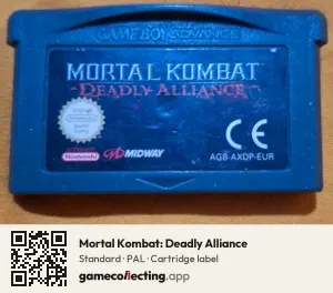 Mortal Kombat: Deadly Alliance Game Boy Advance, PAL cartridge label