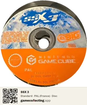 SSX 3 Nintendo GameCube, PAL disc