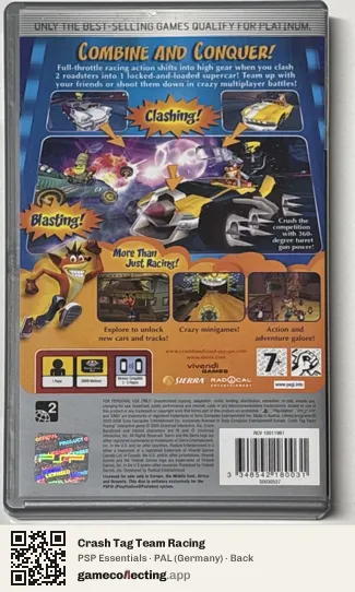 Crash Tag Team Racing PlayStation Portable, Germany box back
