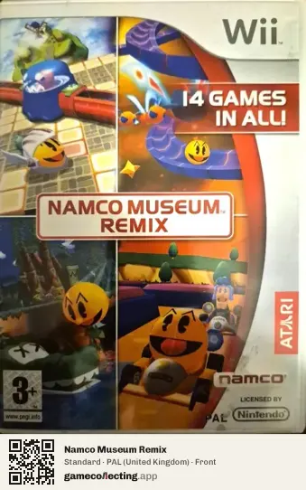 Namco Museum Remix Nintendo Wii, United Kingdom box front