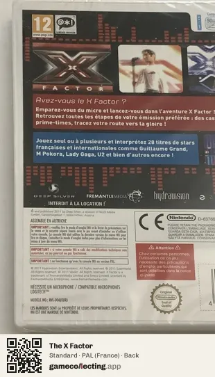 The X Factor Nintendo Wii, France box back