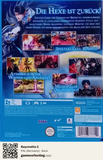 Bayonetta 2 Nintendo Wii U, Germany box back