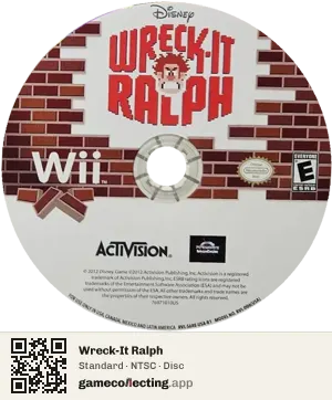 Wreck-It Ralph Nintendo Wii, NTSC disc