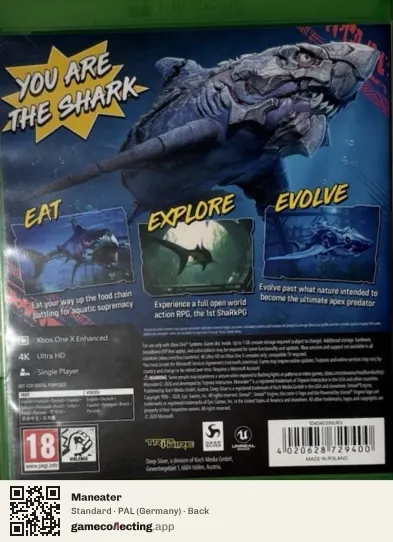 Maneater Xbox One, Germany box back