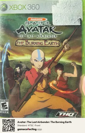 Avatar: The Last Airbender: The Burning Earth Xbox 360, NTSC box front
