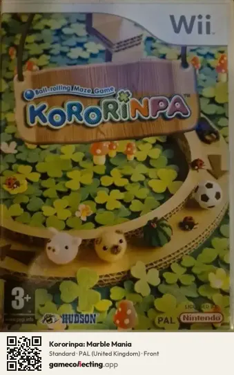 Kororinpa: Marble Mania Nintendo Wii, United Kingdom box front