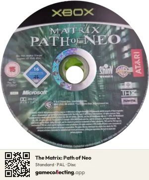 The Matrix: Path of Neo Xbox, PAL disc