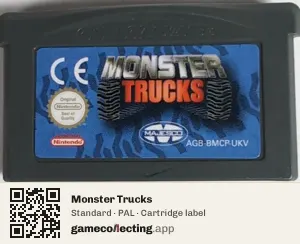 Monster Trucks Game Boy Advance, PAL cartridge label