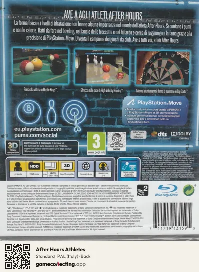 After Hours Athletes PlayStation 3, Italy box back