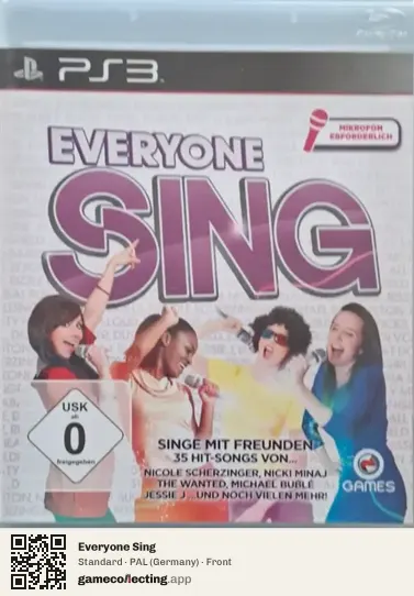 Everyone Sing PlayStation 3, Germany box front