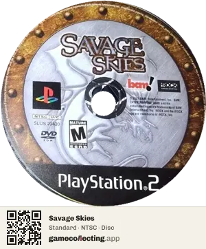 Savage Skies PlayStation 2, NTSC disc