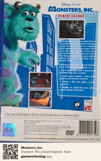 Monsters, Inc. PlayStation 2, United Kingdom box back