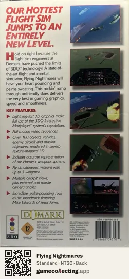 Flying Nightmares 3DO Interactive Multiplayer, NTSC box back