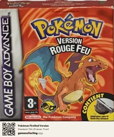 Pokémon FireRed Version Game Boy Advance, France box front