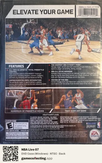 NBA Live 07 Computer, NTSC box back