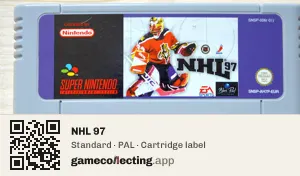 NHL 97 Super Nintendo Entertainment System, PAL cartridge label