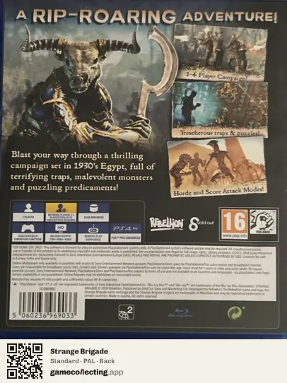 Strange Brigade PlayStation 4, PAL box back