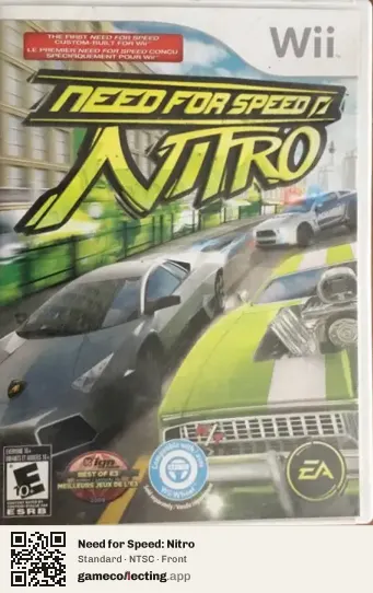 Need for Speed: Nitro Nintendo Wii, NTSC box front