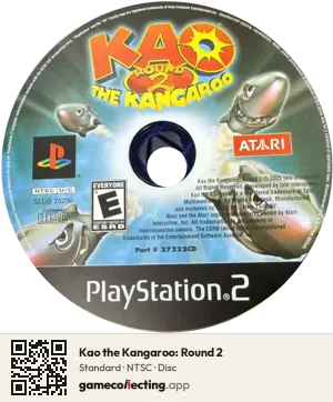 Kao the Kangaroo: Round 2 PlayStation 2, NTSC disc