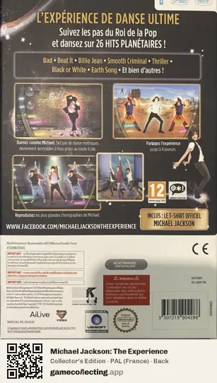 Michael Jackson: The Experience Nintendo Wii, France box back