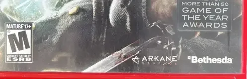 Dishonored, the ESRB box on its front