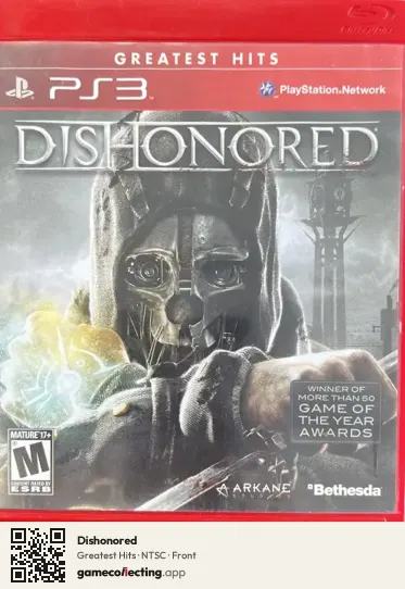 Dishonored PlayStation 3, NTSC box front