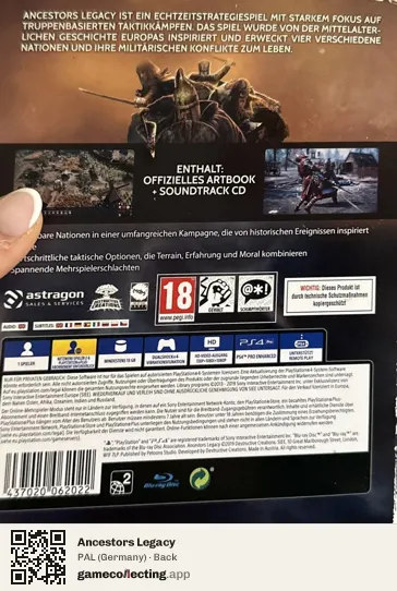 Ancestors Legacy PlayStation 4, Germany box back