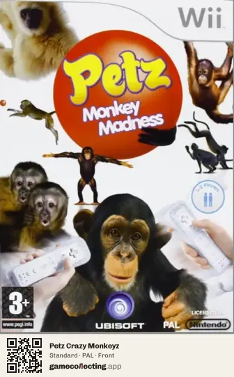 Petz Crazy Monkeyz Nintendo Wii, PAL box front
