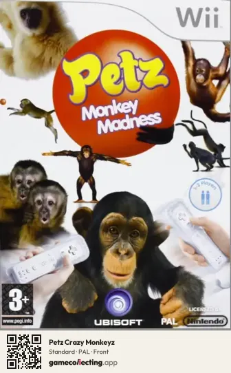 Petz Crazy Monkeyz Nintendo Wii, PAL box front