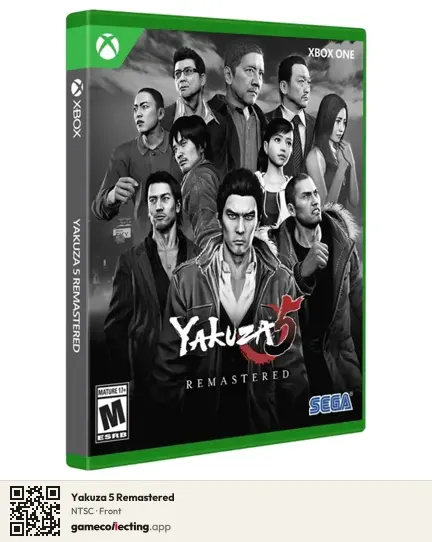 Yakuza 5 Remastered Xbox One, NTSC box front