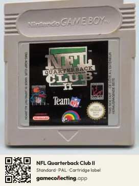 NFL Quarterback Club II Game Boy, PAL cartridge label