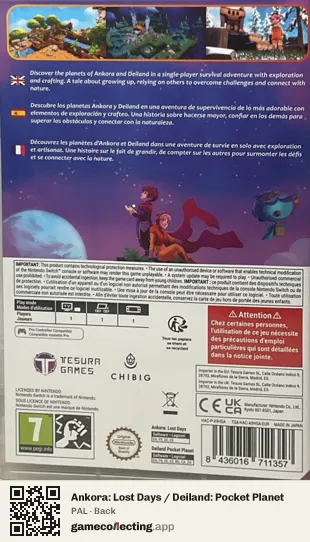 Ankora: Lost Days / Deiland: Pocket Planet Nintendo Switch, PAL box back